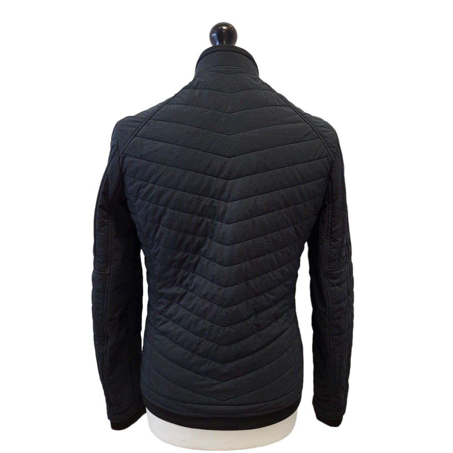 Guess Black Ribbed Slim Fit Zipped Jacket Uk Men's S Eu 46 G302