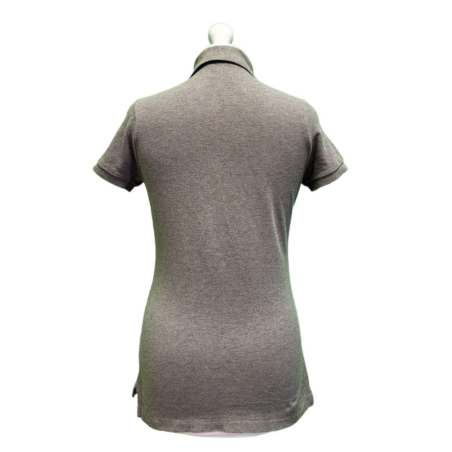Ralph Lauren Grey Skinny Polo Shirt Women's UK Medium H679