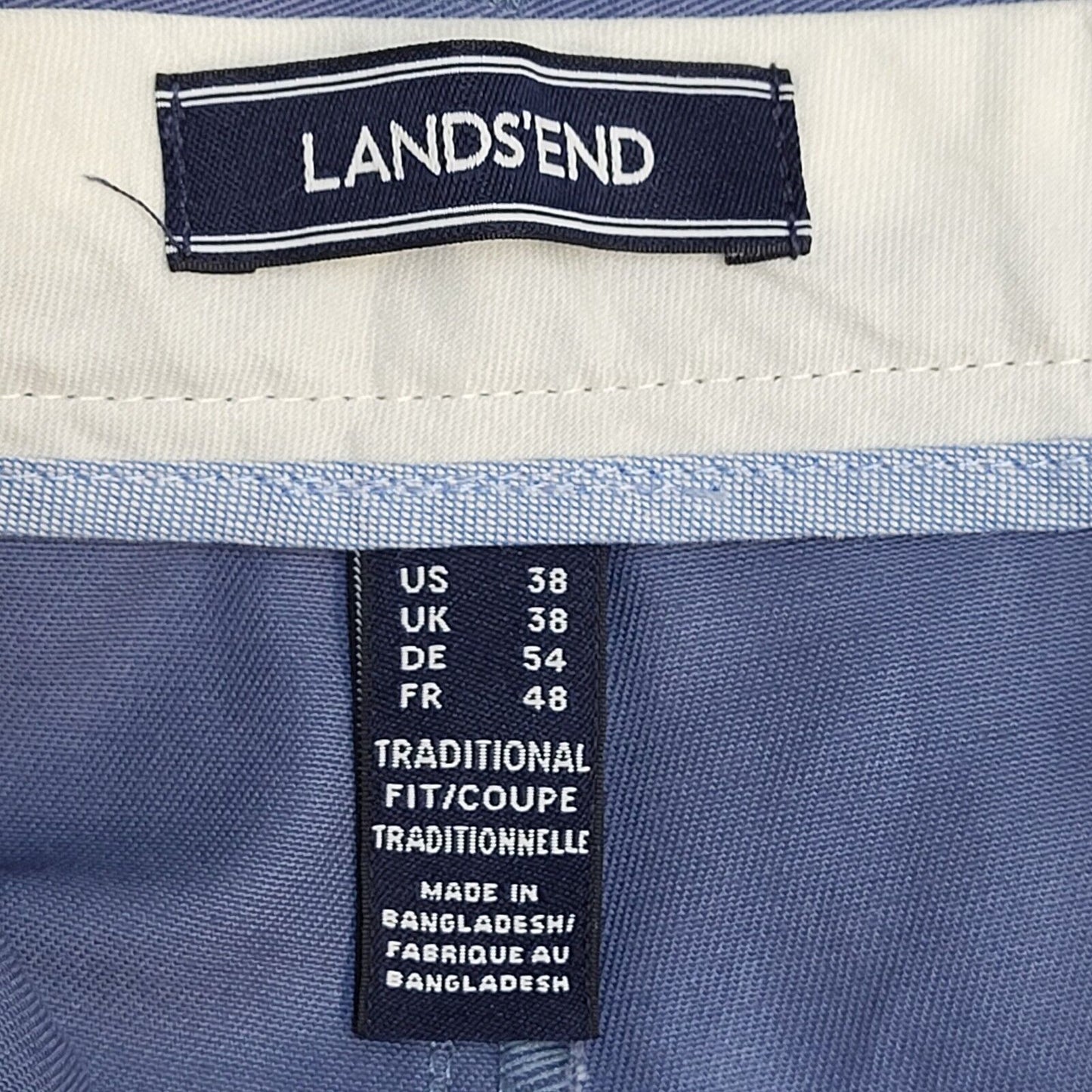 Lands' End Blue Straight Leg Dress Trousers Uk Men's Size XXL W38 L30 EE276