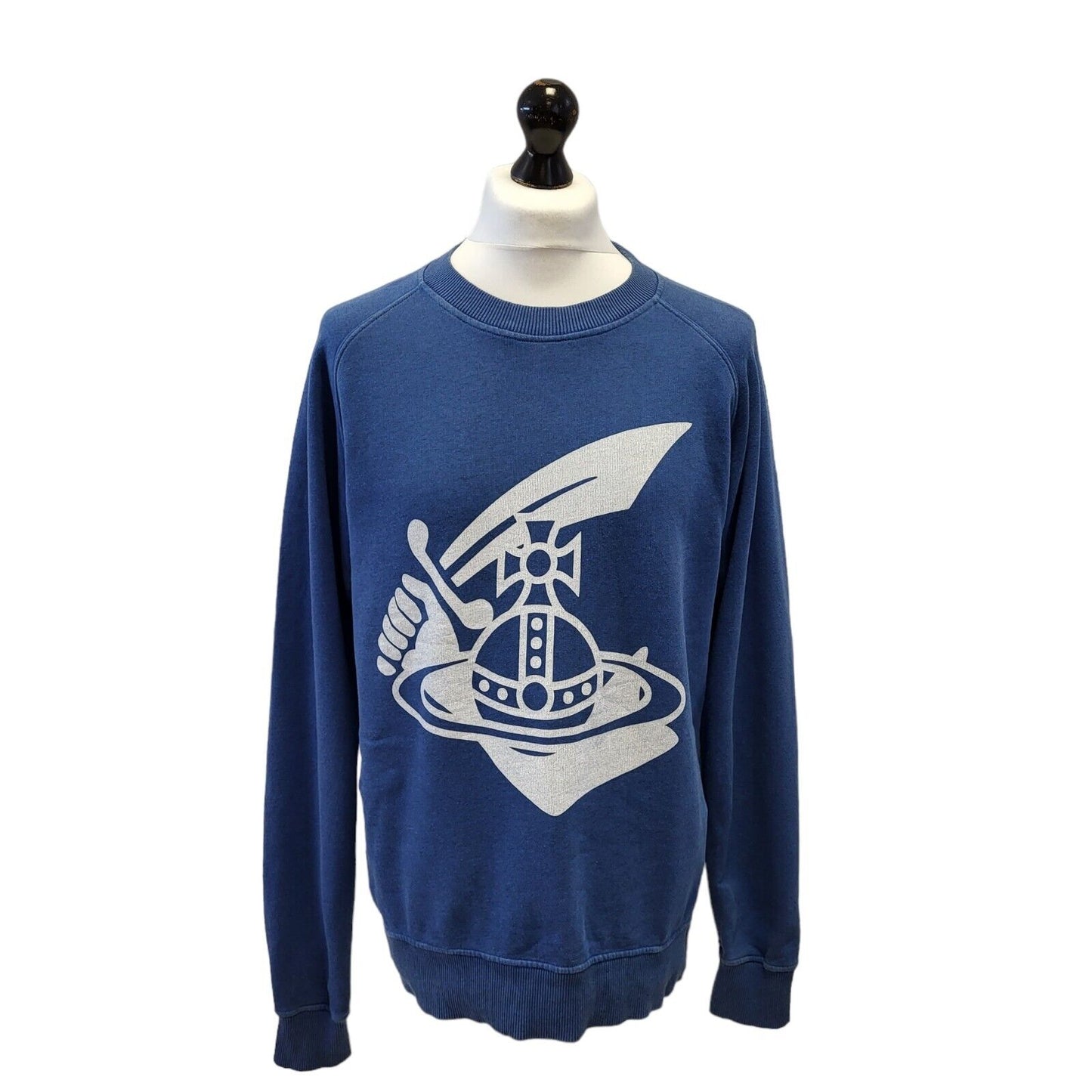 Vivienne Westood Y2K Sweatshirt Crew Neck Blue Mens UK M EU 50 G147