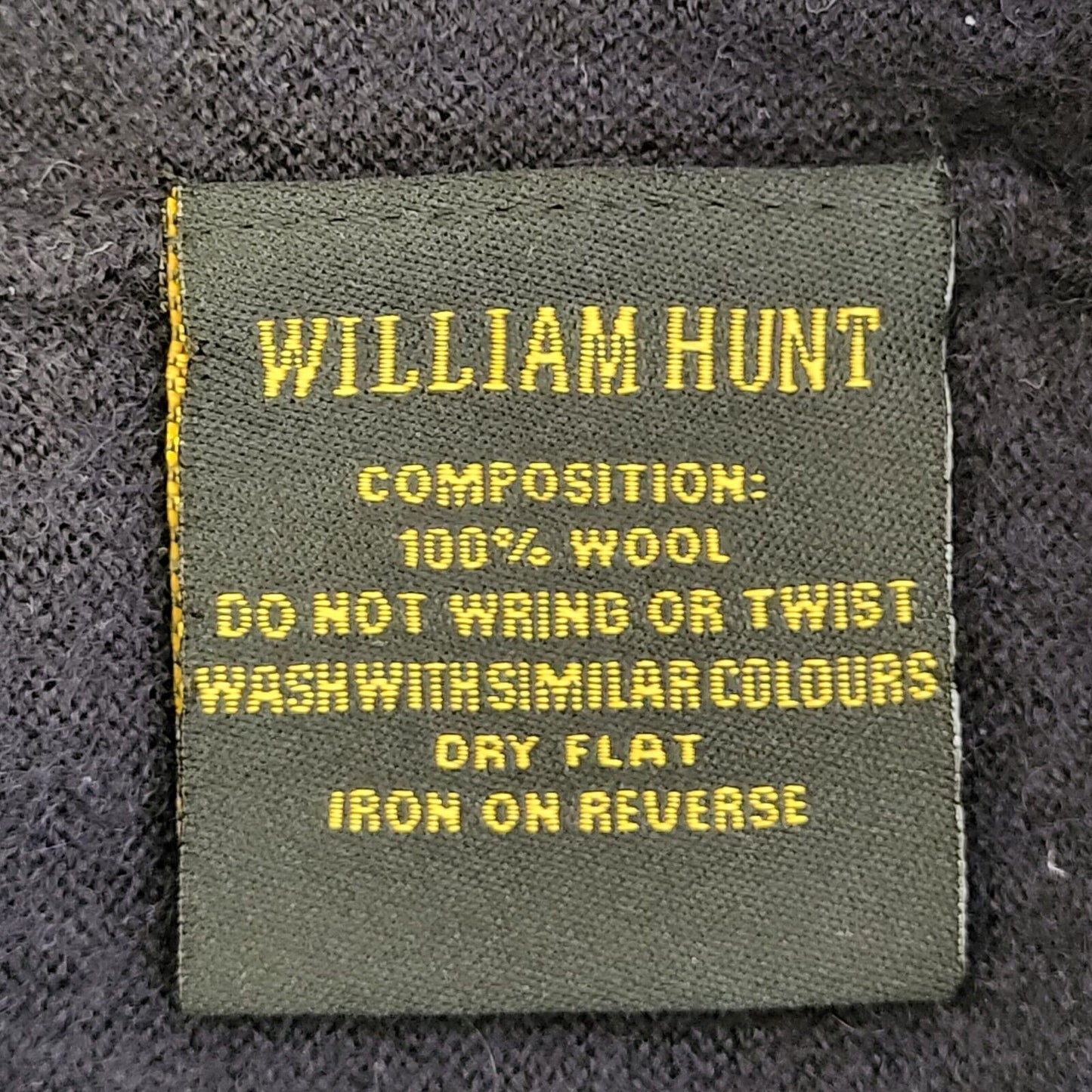 William Hunt Black Crew Neck Wool Jumper Uk Men's 2XL G515