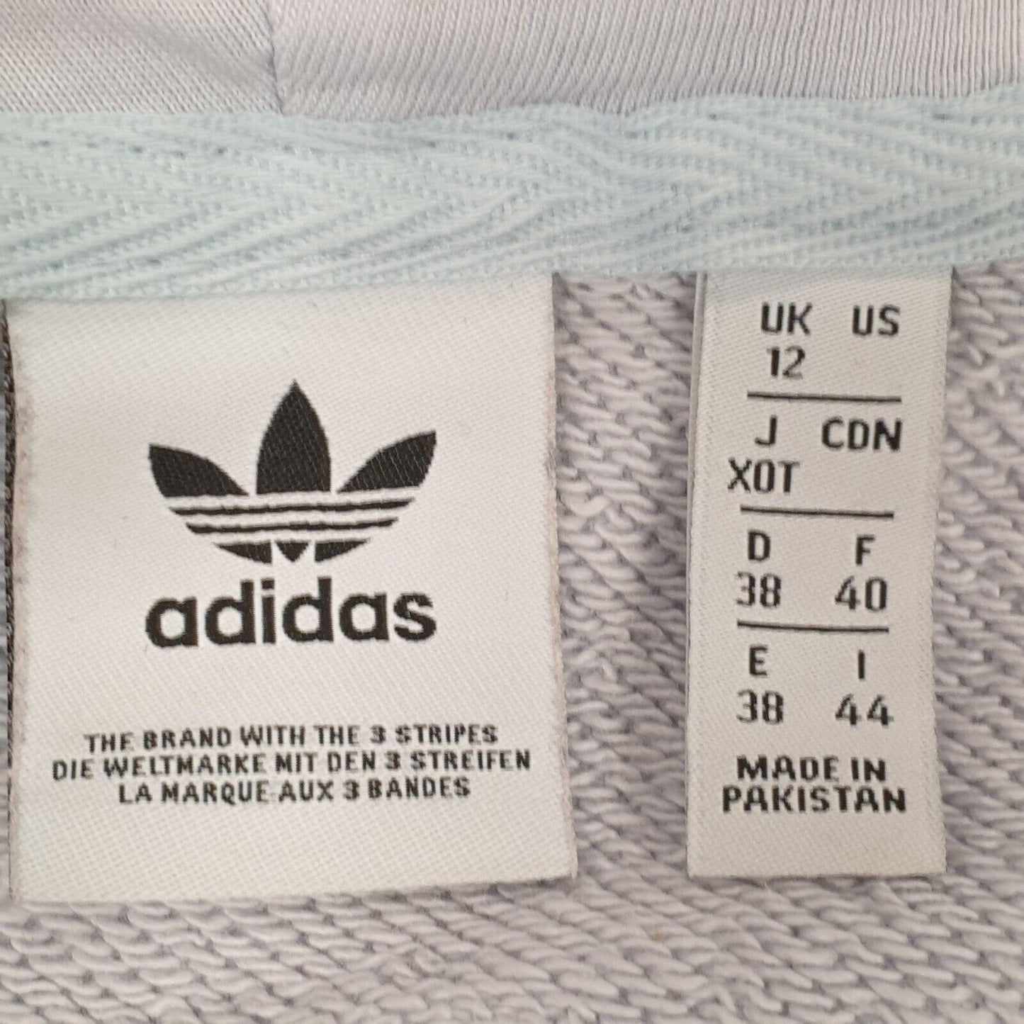 Adidas Blue Drawstring Sweatshirt Hoodie Women's UK L 12 EU 40 H939