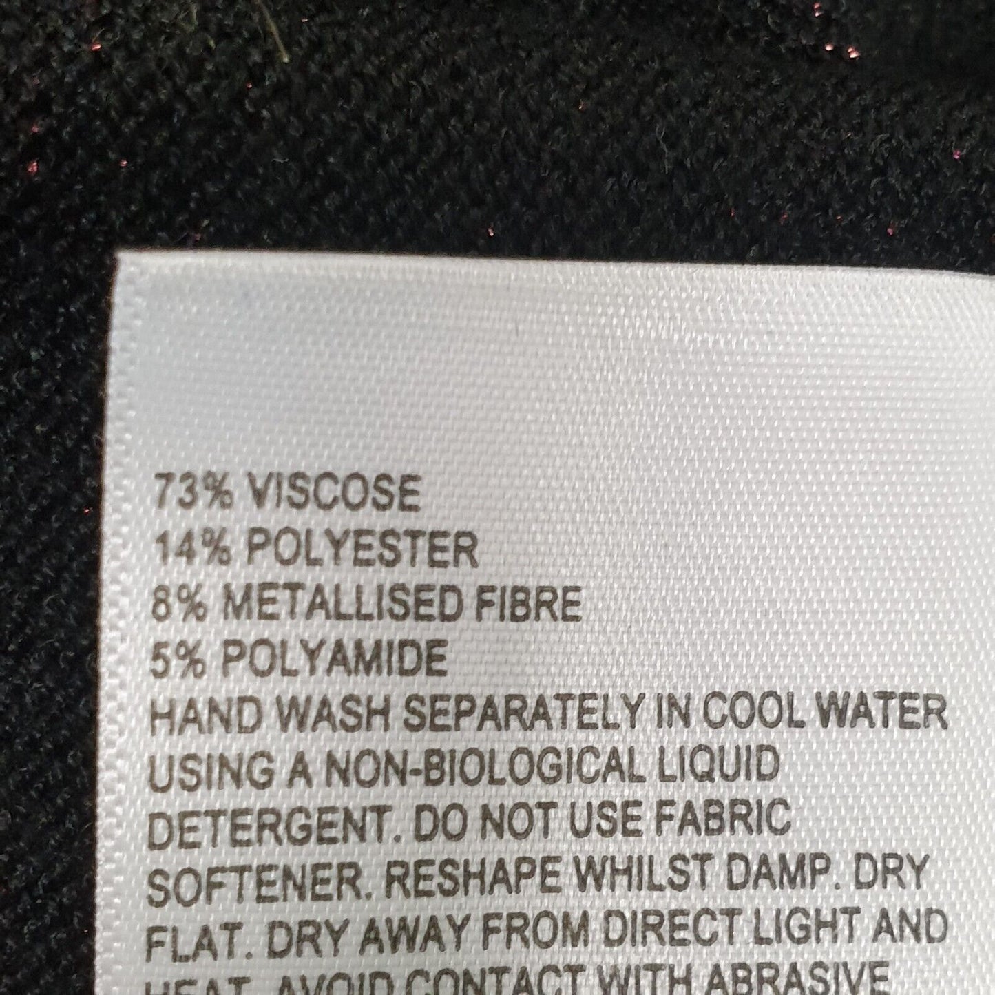 Whistles Black Red Glitter Button Cardigan Women's UK S 8 EU 36 H931