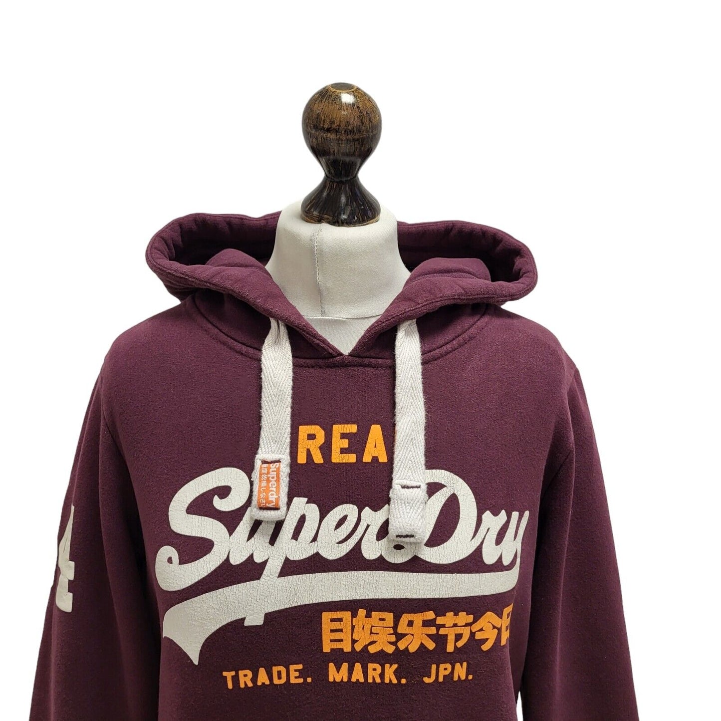Superdry Sweatshirt Hoodie Drawstring Maroon Uk Women's Size L G417