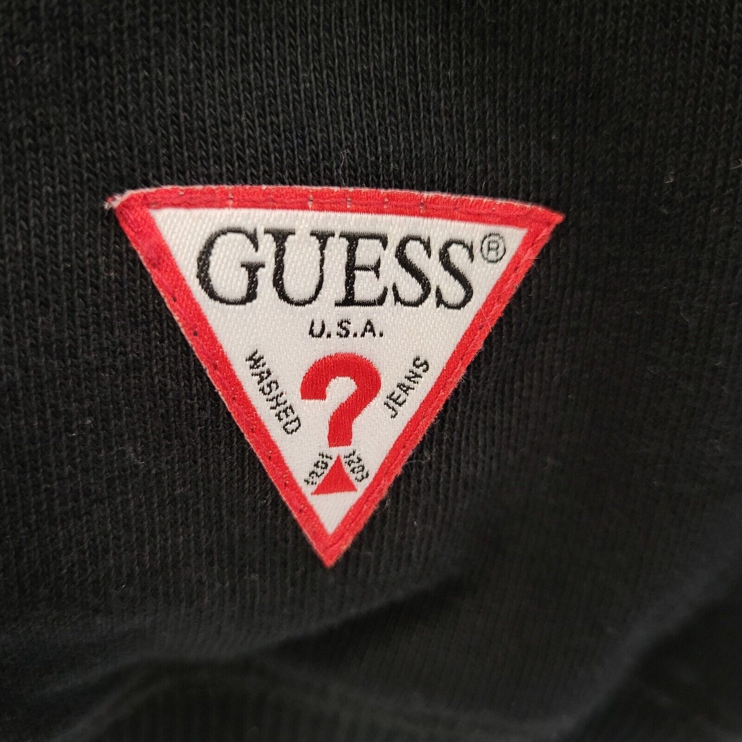 Guess Black Spell Out Retro Long Sleeve Sweatshirt Hoodie Men's Uk XL H109