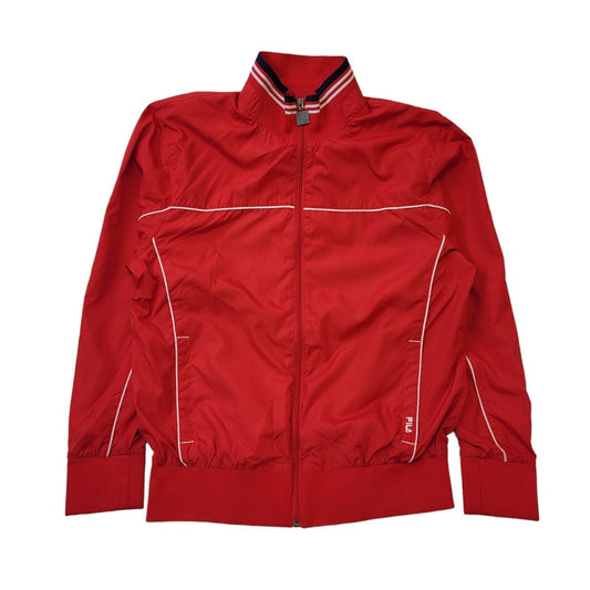 Fila Red Long Sleeve Sport Tracksuit Windbreaker Jacket Men's Uk M H184