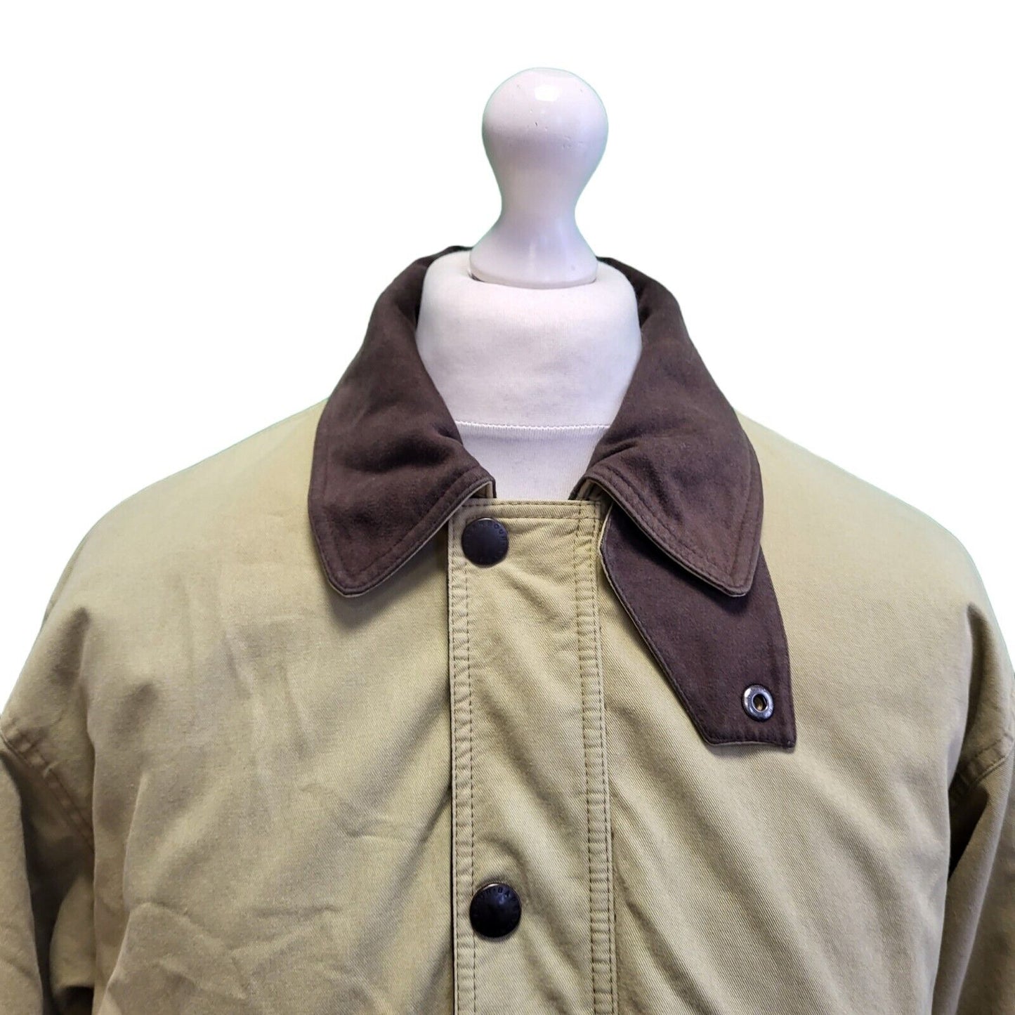 Barbour Fountaine Beige Zip Snap Fasten Collared Jacket Men's uk S H71