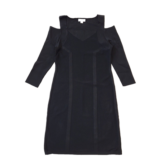 Calvin Klein Black Long Sleeve Cold Shoulder Pencil Dress Women's UK L H57