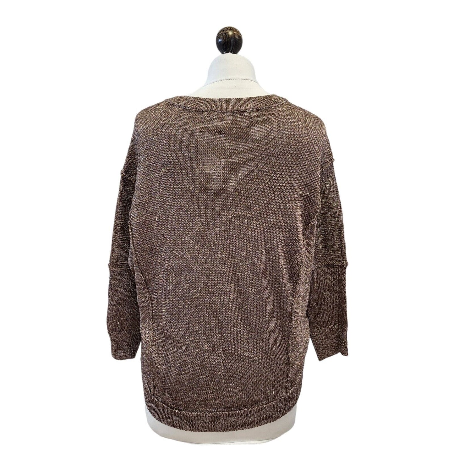 Next Brown Round Neck Jumper Top Uk Women's 12 Eu 40 Bnwt G237