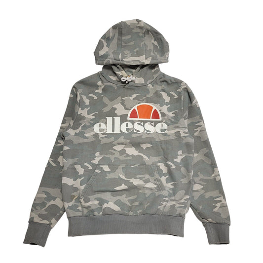 Ellesse Grey Camouflage Spell Out Casual Sweatshirt Hoodie Men's UK L EU 54 H595