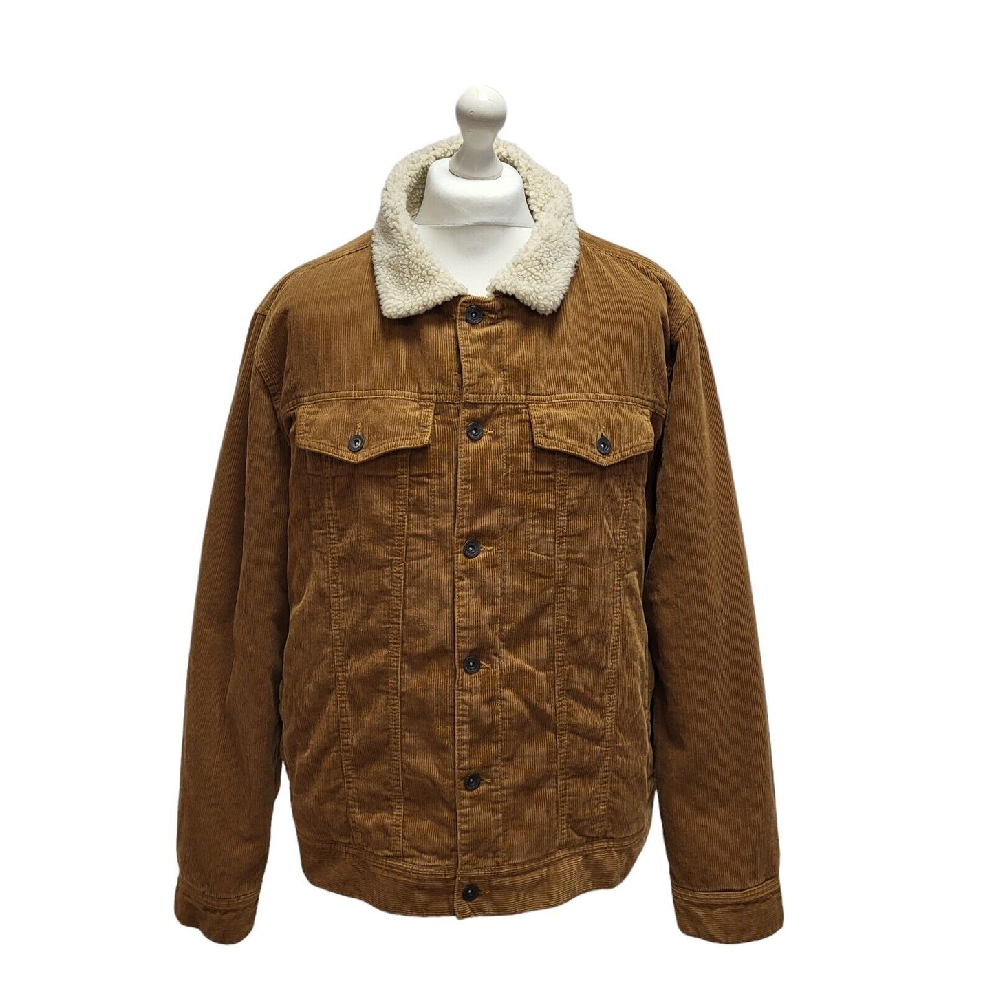 Eighty Four Brown Fleece Lined Corduroy Sherpa Jacket Uk Men's 3XL Bnwt BB305