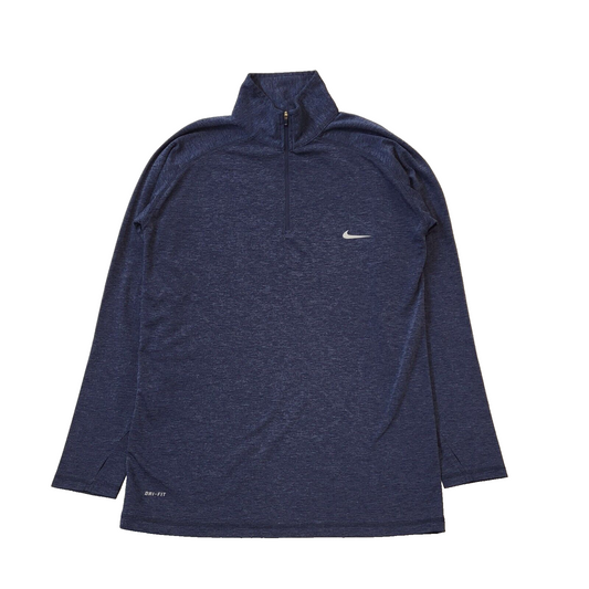 Nike Dri-fit Blue 1/4 Zip Slim Fit Cotton Sport Top Men's Uk xL Eu 56 H135