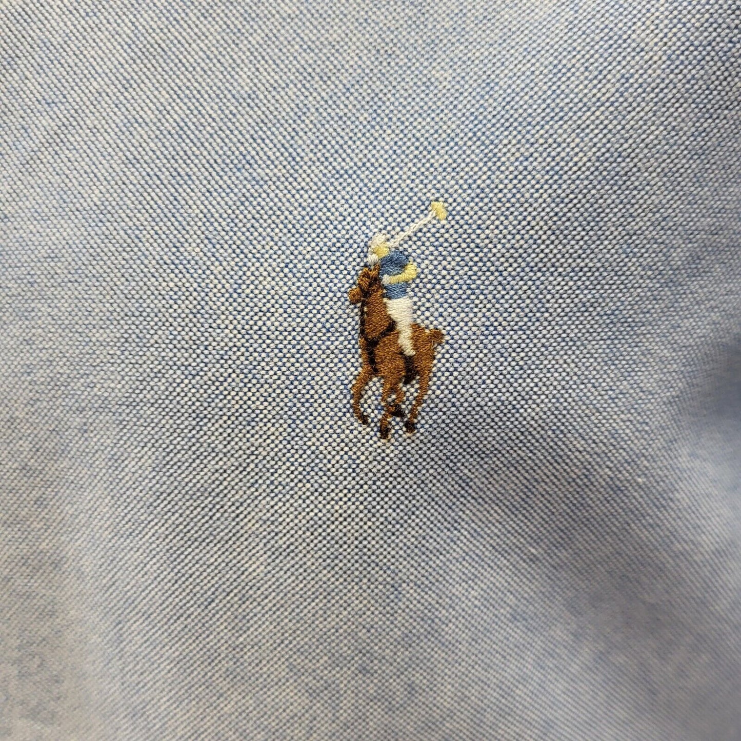 Polo Ralph Lauren Blue Solid Long Sleeve Shirt Uk Men's XS Eu 44 G287