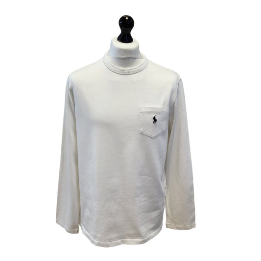 Polo Ralph Lauren White Long Sleeve Rund Neck Top Mens Uk L EU 54 G348