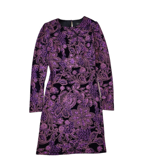 Next Purple Black Glitter Shedding Long Sleeve Dress Uk Women's 6 Bnwt G609