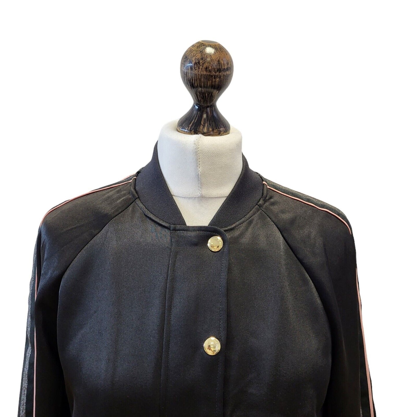 Juicy Couture Tracksuit Track Jacket Black Gold Full Zip Uk S EU 36 G162