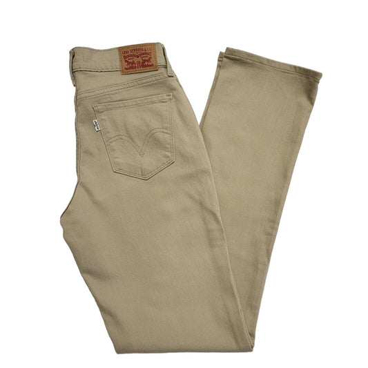 Levi's 505 Beige Straight Slim Stretch Denim Jeans Women's UK 8 W27 L32 H543