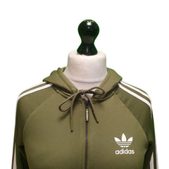 Adidas Green Zipped Drawstring Tracksuit Hoodie Women's Uk 8 S EU 32 H934