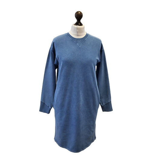 Oliver Bonas Blue Over-sized Sports Dress Uk Women's 6 Eu 34 G246