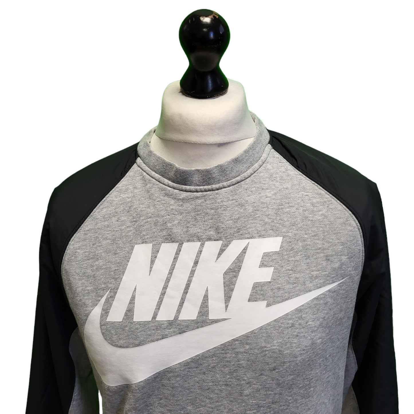 Nike Grey Black Long Sleeve Casual Sports Sweatshirt Men's UK XS EU 44 H968