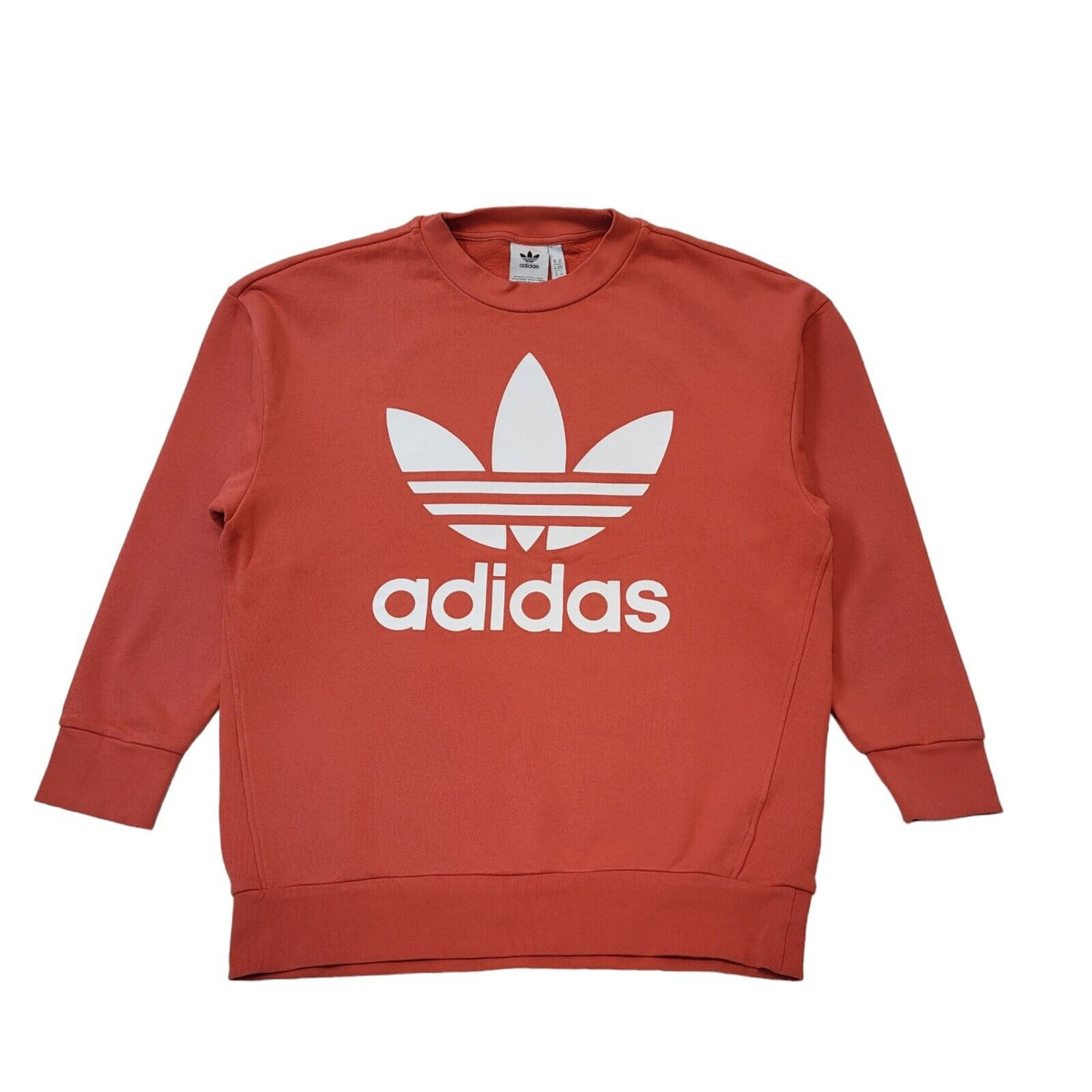 Adidas Peach Over-sized Round Neck Spell Out Sweatshirt Women's Uk Xs 6 H95