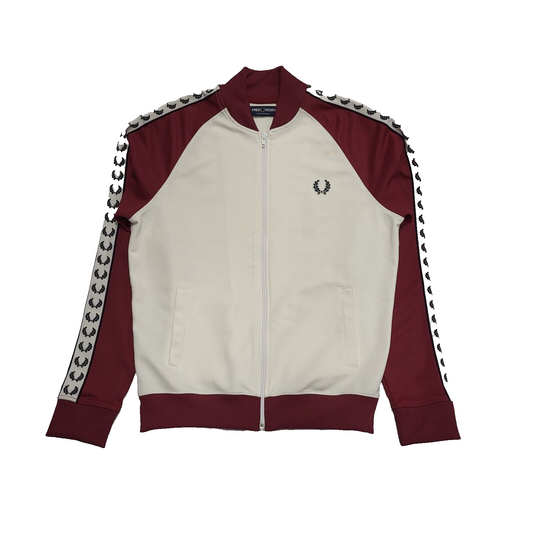 Fred Perry Red White Zip Sports Tracksuit Top Jacket Uk Men's M BB398