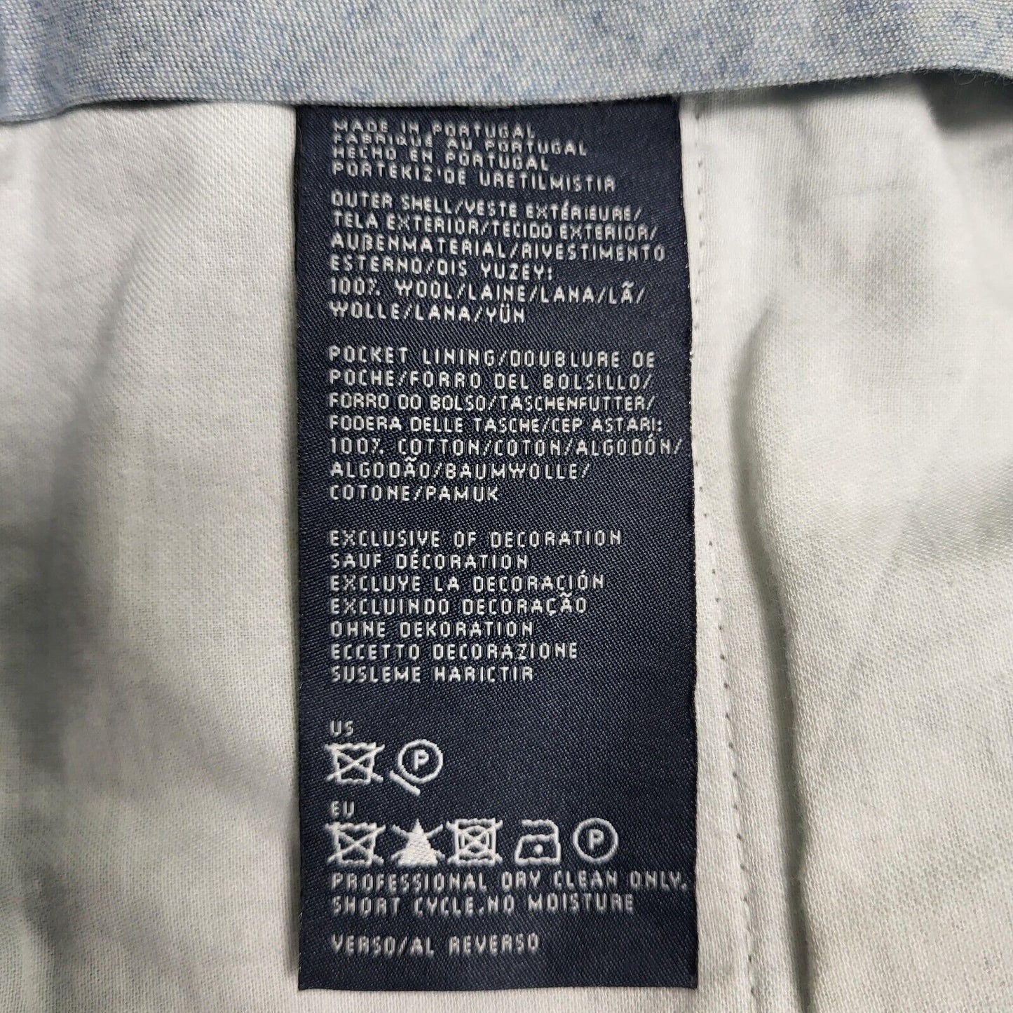 Tommy Hilfiger Navy Blue Straight Leg Dress Trousers Uk Men's L W34 L31 H768