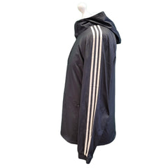 Adidas Black White Trim 1/4 Zip Lightweight Hooded Sport Jacket Men's UK S H133