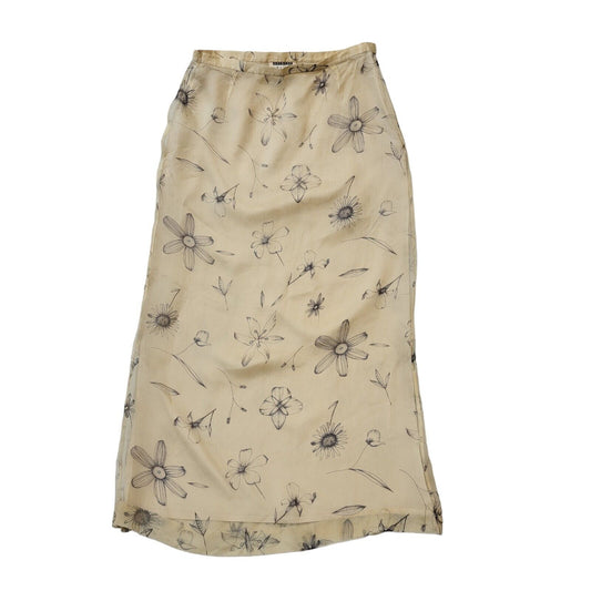 Episode Studio Beige Floral Silk Pencil Skirt Women's UK L 12 W26 G812