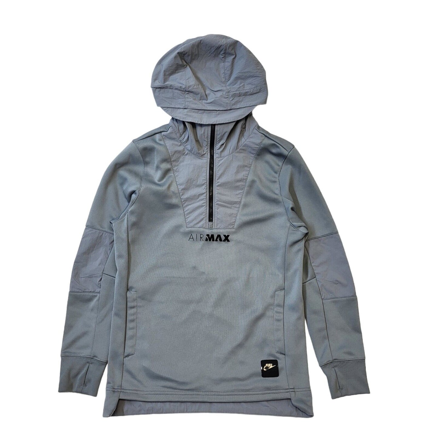 Nike Air Max Y2K Hoodie Grey Pullover 1/4 Zip Mens UK S EU 48 G131