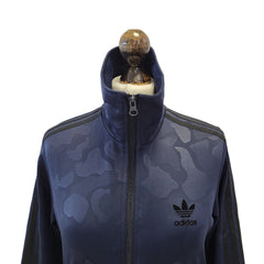 Adidas Dark Blue Patterned Tracksuit Track Jacket Women's Uk S 8 H92