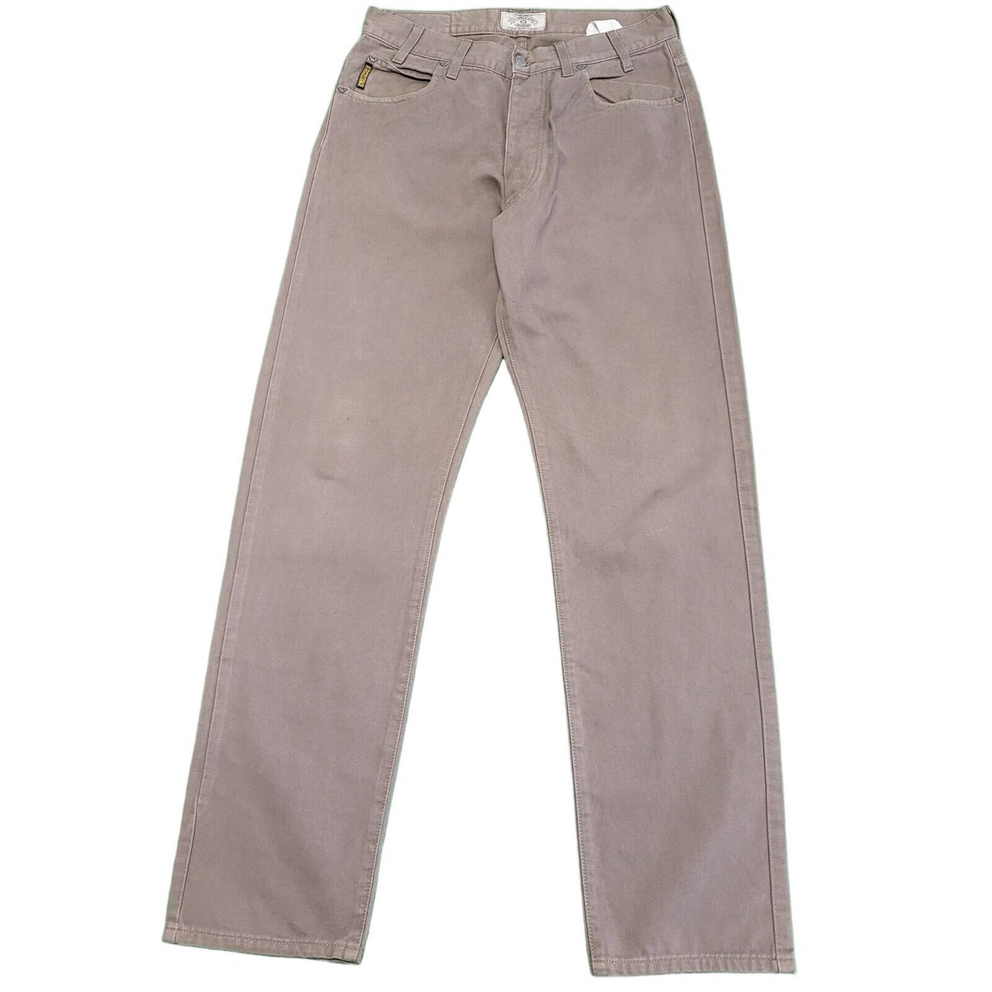 Armani Jeans Beige Straight Leg Cotton Button Fly Trousers Men's S W30 L34 H38