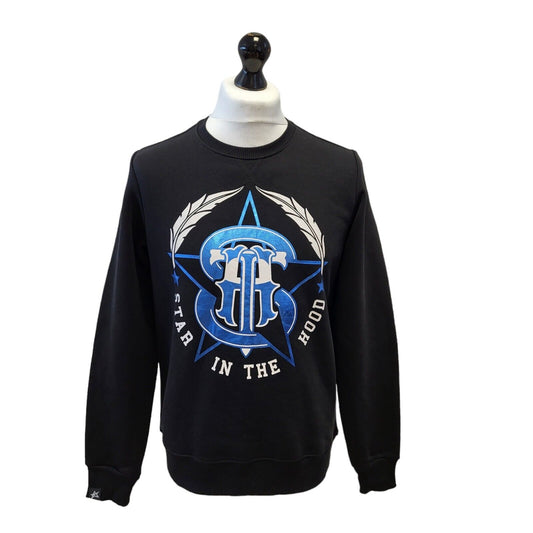 Star In The Hood BNWT Sweatshirt Crew Neck Black Mens UK S EU 48 G141