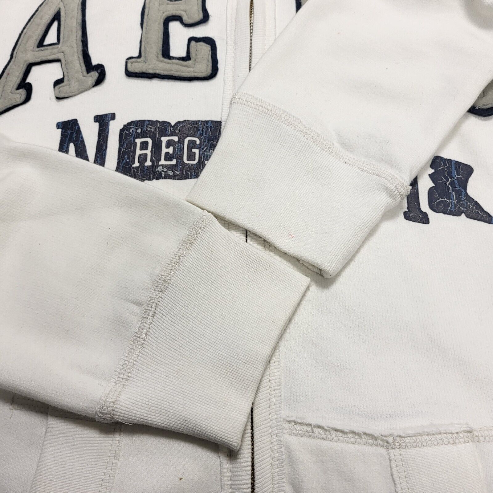 Aeropostate White Long Sleeve Zip Sweatshirt Hoodie Men's UK M EU 50 H594 BNWT