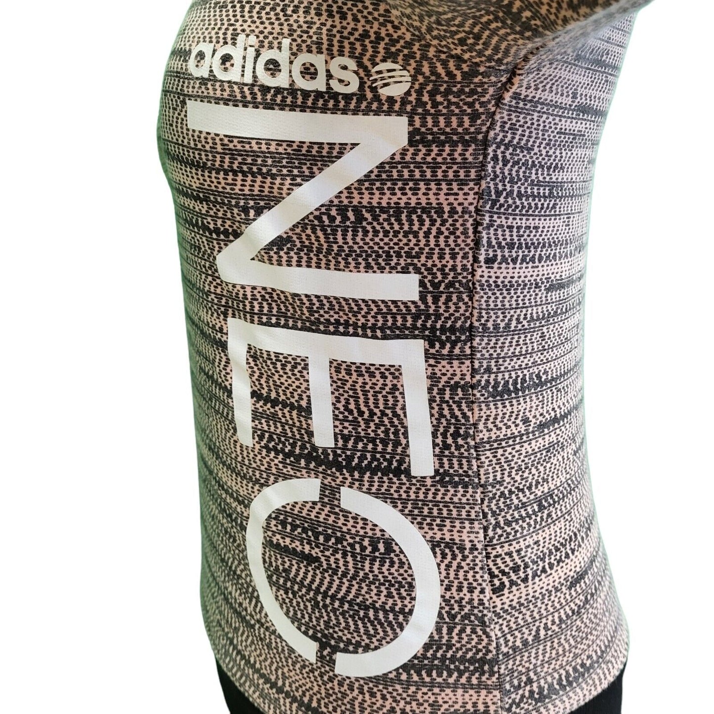 Adidas NEO Pink Black Drawstring Sweatshirt Hoodie Women's UK XS 6 EU 34 H122