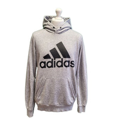 Adidas Grey Spell Out Retro Sports Drawstring Sweatshirt Hoodie Men's uk L G766