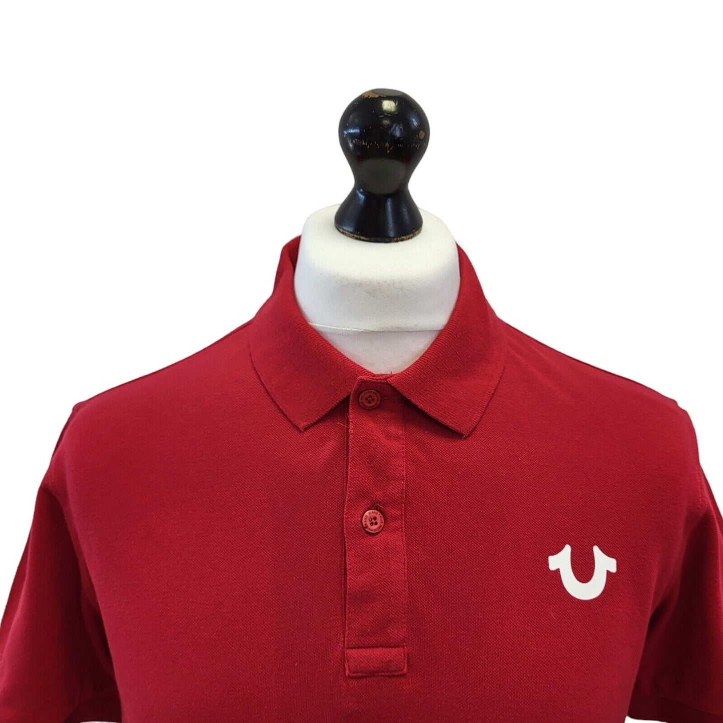 True Religion Red Short Sleeve Polo Shirt Mens Uk M EU 50 G339