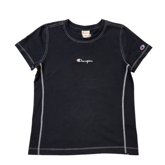 Champion Black Round Neck Short Sleeve T-Shirt Uk Women's X Small Bnwt G605