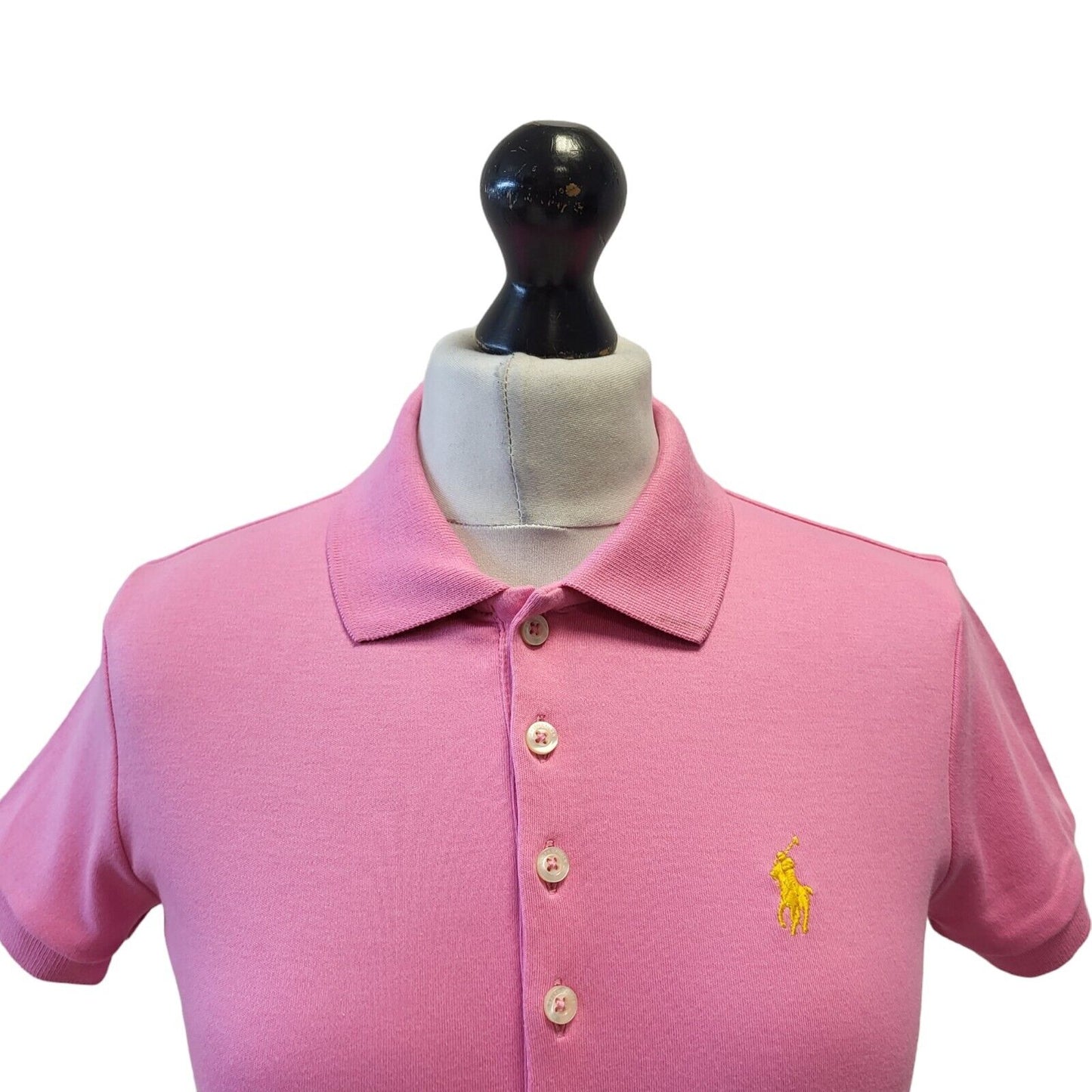 Ralph Lauren Pink Short Sleeve Polo Shirt UK Women's Small G725
