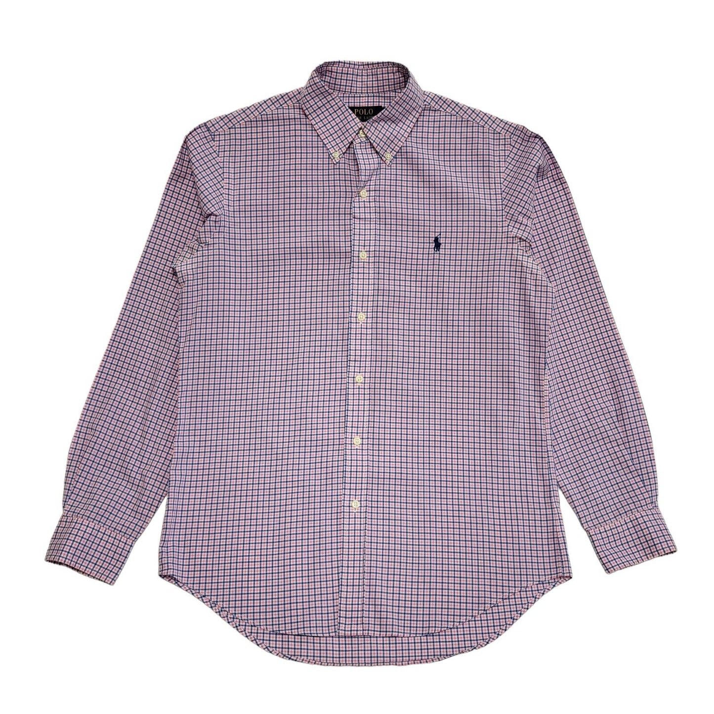 Ralph Lauren Pink Blue Check Long Sleeve Collared Shirt Men's UK S eu 46 H378