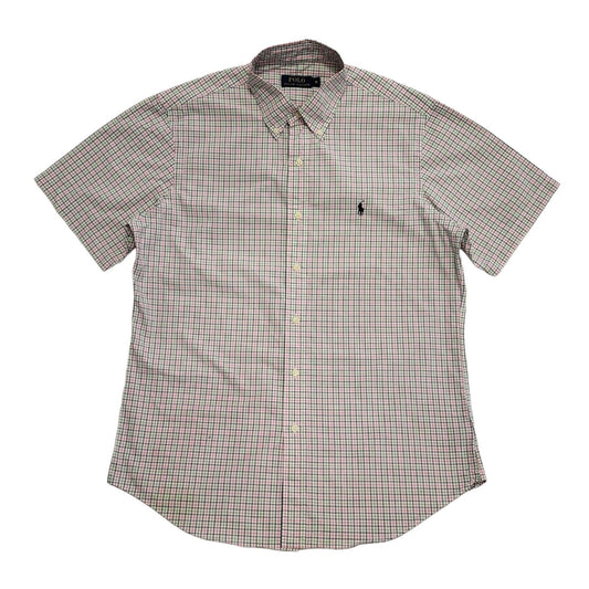 Ralph Lauren White Pink Blue Check S/Sleeve Shirt Men's UK M eu 50 H377