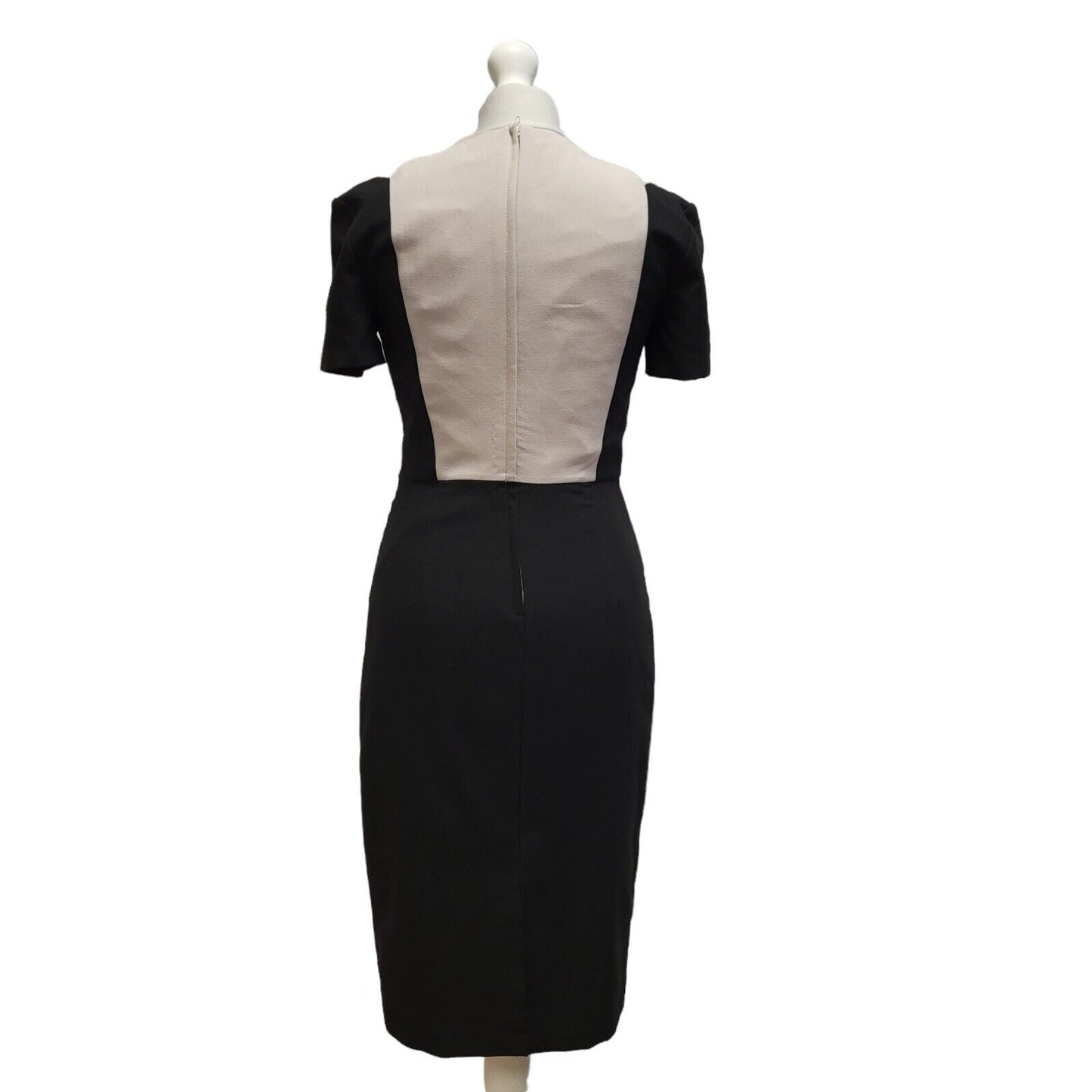 Miss Selfridge Black Beige Sleeveless Bodycon Dress UK Women's 10 Bnwt BB361