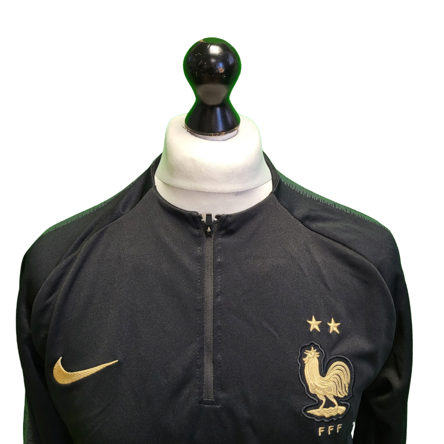Nike Dri-Fit Black France Sport 1/4 Zip Top Men's UK M EU 50 H970