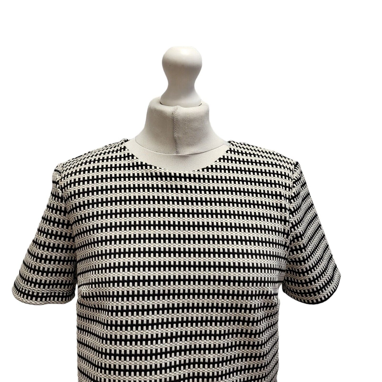 Miss Selfridge Black White Short Sleeve Formal Dress UK Women's 14 Bnwt BB343