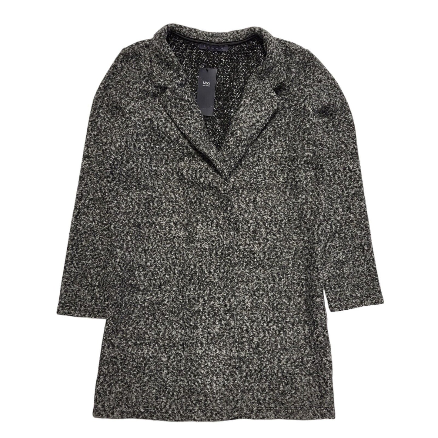 Marks & Spencer Grey Long Sleeve Coat UK Women's 12 BNWT H699