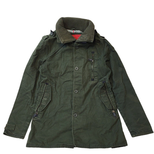 Superdry Double Black Label Green Hooded Jacket Uk Men's Medium G709