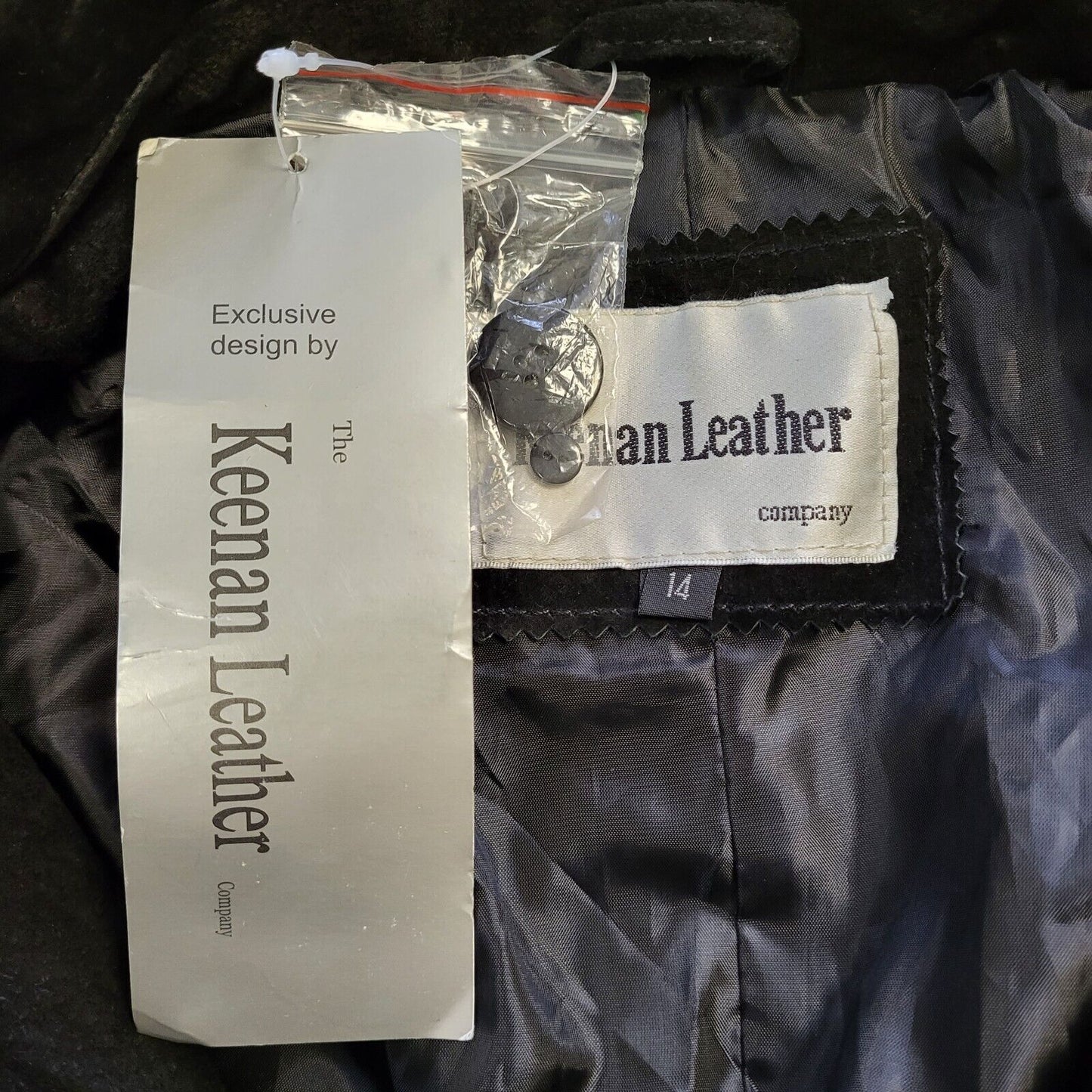 The Keenan Leather Black Button Long Sleeve Leather Coat UK Women's 14 BNWT H689