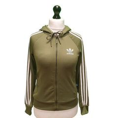 Adidas Green Zipped Drawstring Tracksuit Hoodie Women's Uk 8 S EU 32 H934