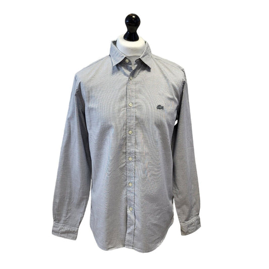 Lacoste Grey Slim Fit Long Sleeve Shirt Uk Men's M Eu 50 G289