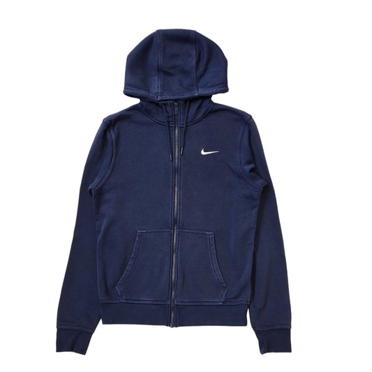 Nike Blue Drawstring Zipped Sweatshirt Hoodie Uk Men's Small G483